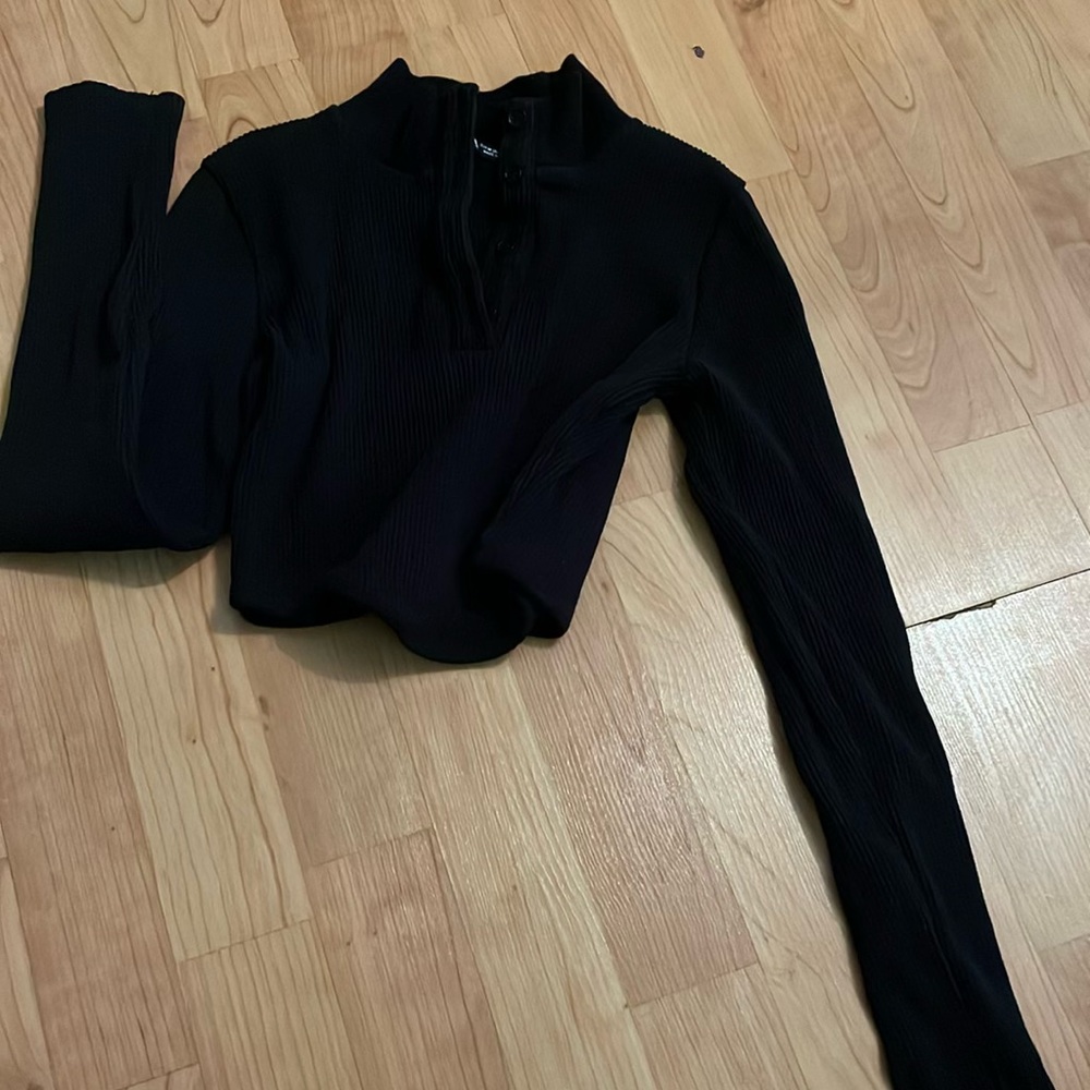 Button-up longsleeve crop top ZARA